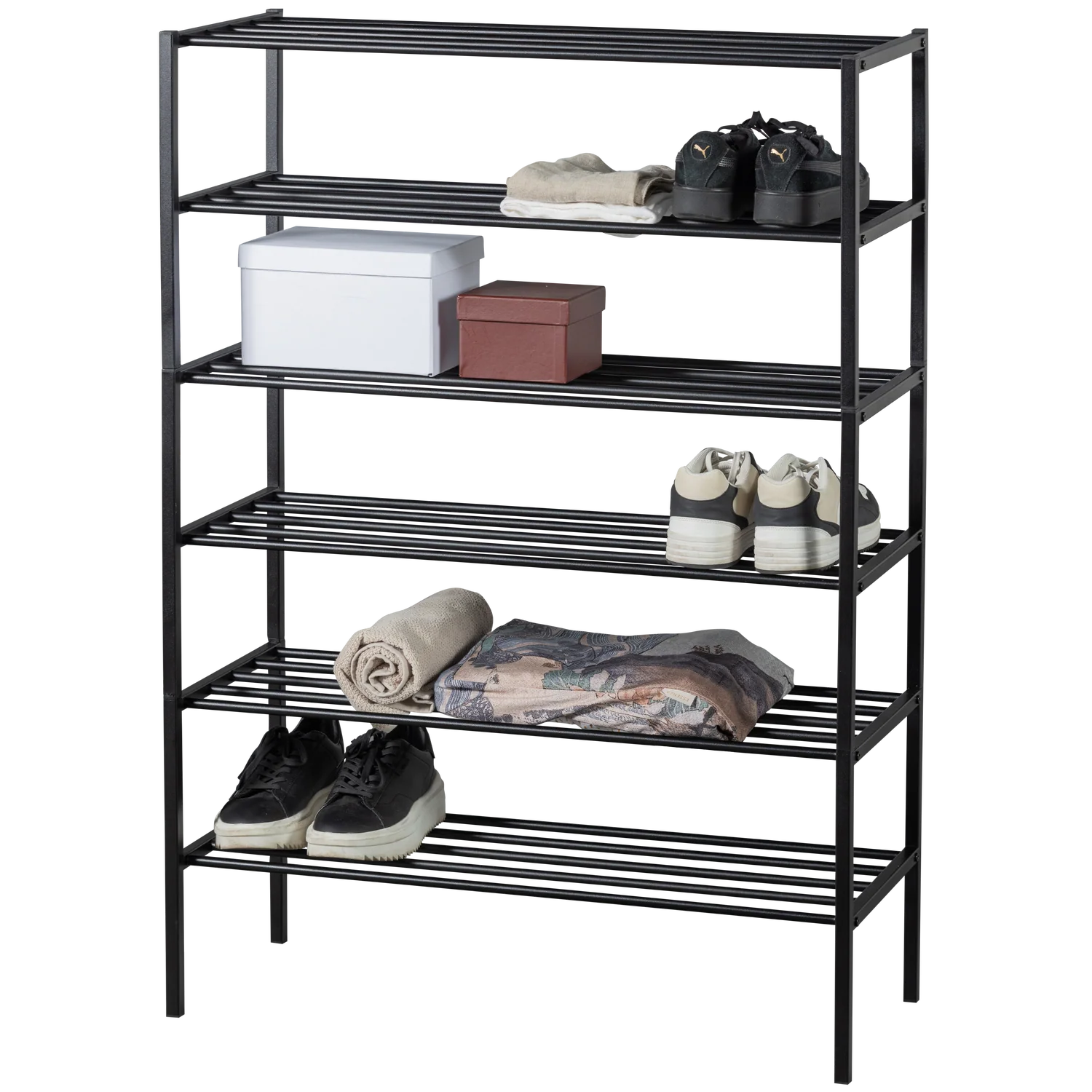 Ferro schoenenrek stapel van 3 metaal zwart - Afbeelding 6