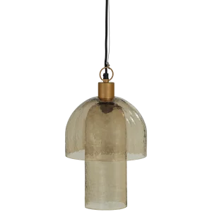 Gigi hanglamp dubbele kap gehamerd glas