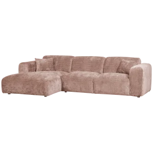 Cloud chaise longue bank links chenille taupe/roze