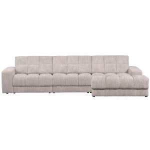 Second Date chaise longue rechts ribstof naturel