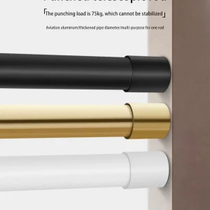 Telescopische klemstang voor gordijnen